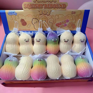 Cross-border Ultra-realistic Pu Peanut-shaped <b>Squishy</b> Anti-Stress Toy Venting Squeeze-and-squeeze Charm Prank Gift for Ages 3+ - Product Image 4