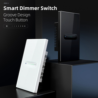 Avatto Tuya Wifi Smart Switch Lumière 1 2 Gang Wifi Gradateur Panneau de verre sans fil Télécommande Wifi Gradateur Interrupteur de lumière