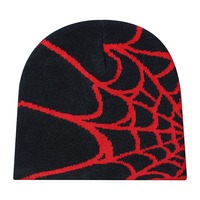 Gorro con logotipo personalizado con diseño de telaraña para hombres y mujeres, ropa de calle, gorro de Calavera, regalo de Halloween, gorro de punto Y2K, gorros de invierno