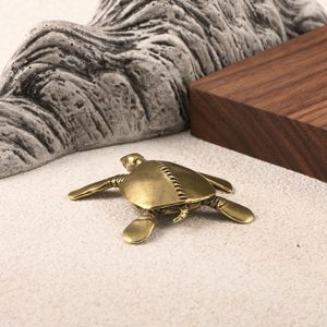 Ornamento in rame fuso a forma di tartaruga marina antica <span class=keywords><strong>cinese</strong></span>, stile antico e di carattere nazionale, tartaruga della fortuna, accessorio <span class=keywords><strong>da</strong></span> tè per ufficio, per il commercio transfrontaliero - Product Image 3