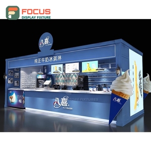 Exhibidor de Productos de Café Contemporáneo con Acabado en Nogal Negro, Área de Exhibición de Accesorios, Exhibidor para Tienda de Granos - Product Image 1