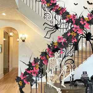 Guirnalda de Halloween simulación ventana decoración puerta colgante ratán corona gabinete corona ratán colgante decoración del hogar - Product Image 1