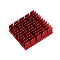 Dissipateur thermique carré en aluminium anodisé rouge de qualité supérieure pour feux de signalisation LED, éclairage d'ambiance, amplificateurs audio, unités d'effets