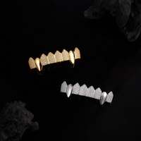 Ensemble d'accessoires Hip Hop en Argent Sterling 925 avec Capuchon Dentaire en Moissanite, Style Street Rap, Pointes de Vampire, Cercle Huit Cœurs et Flèches