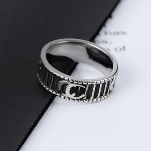 Personalized Hip Hop Rings For Men Stainless Steel Ring Sets From Factory for cucci