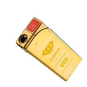 Encendedor a prueba de viento con diseño de barra de oro y diamantes, llama azul de butano, grabado publicitario, diseño bohemio, para supermercado y calle - Product Image 5