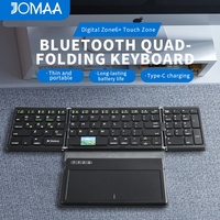 JOMAA Yeni Deri Katlanabilir Kablosuz BT Mini Klavye, USB Tip-C Ergonomik Tasarımlı Tablet Dizüstü Bilgisayar Taşınabilir Seyahat Klavyesi