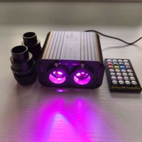 Machine à fibres optiques à double tête 16W avec effets scintillants et changement de couleur RGBW, télécommande RF incluse, pour plafond de voiture et plafond de maison, effet ciel étoilé