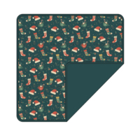 Couverture d'emmaillotage double face en bambou pour bébé, motif Père Noël, pingouin, sapin de Noël, boîte cadeau, couverture portable pour poussette