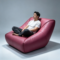 Fauteuil de sol cube rose en métal, sans cadre, entièrement rembourré, avec housse amovible et lavable, pour salon moderne