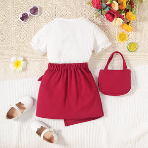 2024 Summer Girls Clothing Sets Baby Girl rainbow T-shirt + Skirt +bag 3pcs Princess Suit <strong>European</strong> <strong>Kids</strong> <strong>Clothes</strong> - Product Image 4