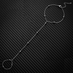 1 pièce de bracelets de cheville de mode pour femmes été en acier inoxydable petit rond perlé jambe orteil pied bijoux accessoires de fête de mariage - Product Image 6