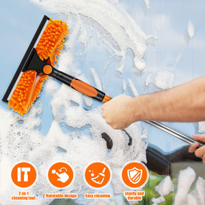 ไม้ปาดน้ำทำความสะอาดกระจกแบบ 2 in 1 แบบหมุนได้ ยืดหดได้ อุปกรณ์ทำความสะอาดอเนกประสงค์สำหรับใช้ในบ้าน ขายส่ง - Product Image 5