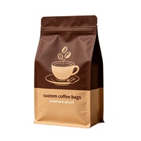 Sacs à café refermables en aluminium noir mat imprimés sur mesure, fond plat, 340g (12oz), avec fermeture éclair hermétique, service OEM