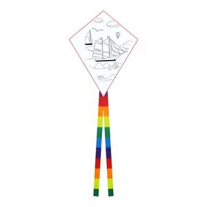 <span class=keywords><strong>Bonne</strong></span> qualité bricolage volant blanc enfants cerfs-volants jouet duotone papier peinture <span class=keywords><strong>dessin</strong></span> logo triangle enseignement cerf-volant commercial - Product Image 1