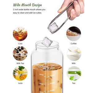 Bouteille d'eau en verre borosilicate de 1000 ml, certifiée FDA, avec manchon en silicone et couvercle à vis portable pour le sport, la gym et l'extérieur – Prix usine - Product Image 5