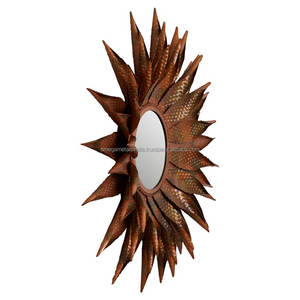 Miroir mural en métal en forme de tournesol personnalisable de luxe pour la maison, pour la chambre à coucher, le salon, la décoration de mariage, vente en gros - Product Image 3