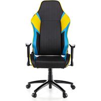 Chaise de jeu bleu-noir style course, ergonomique et inclinable, avec accoudoirs réglables, pivotante, pour ordinateur et bureau, siège de jeu vidéo