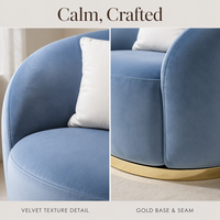 Chaise simple en tissu italien léger et luxueux pour villa, salon, design d'intérieur, fauteuil en velours bleu de haute qualité