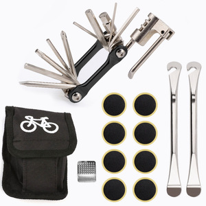 Yueli Bicycle Repair Tool Kit Multi-functional With <b>Tire</b> Patches And <b>Levers</b> For Mountain Bike Maintenance - Product Image 2