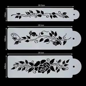 3 Pièces de Pochoirs à Gâteau en Plastique Écologiques, Modèles pour Biscuits, Pâtisserie, Moule à Fondant, Couronne, Roi, Reine, Moule à Fleurs pour Gâteau - Product Image 3