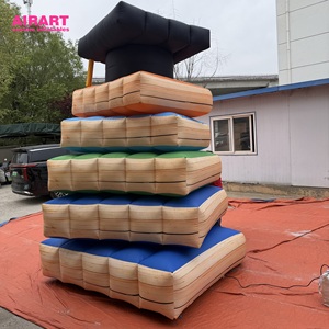 Oso Gigante Inflable de Graduación con <span class=keywords><strong>Libros</strong></span> Apilados para Decoración del Campus - Product Image 3