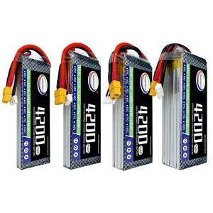 Bajo precio para 2S 3S 4S 5S 6S batería de Lipo de 7,4 V 11,1 V 14,8 V 18,5 V 22,2 V 4000mAh 4200mAh 25C MAX 100C RC batería Lipo