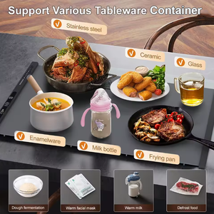 Plateau chauffant électrique en silicone 300W pour buffet à domicile, rangement enroulable, réchaud alimentaire portable pour comptoir, tapis chauffant pour fêtes et mariages - Product Image 5