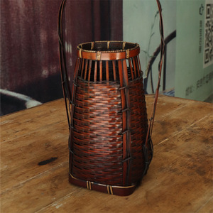 Handmade Bamboo Woven Flower Basket Decorative Vase Chinese Craft Bamboo Product Floral Home Decor - Product Image 4