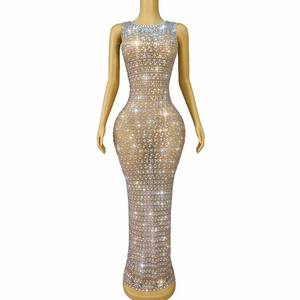 Блестящее платье с бантом и стразами, длиной до колен, с завышенной талией, женское, сексуальное, из прозрачной сетки, для дня рождения, торжественных мероприятий, вечерних выходов, выпускных вечеров, размеры XS/XL - Product Image 6