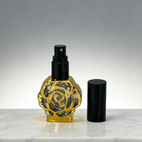 Botol Parfum Minyak Attar Kosmetik Ukuran Saku 10ml untuk Wanita Mewah, Botol Parfum Kaca Mini dengan Pompa Semprot