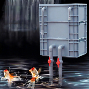 Filtre d'aquarium industriel en plastique rectangulaire pour poissons rouges, purificateur d'eau avec système de circulation par filtration par goutte-à-goutte - Product Image 1