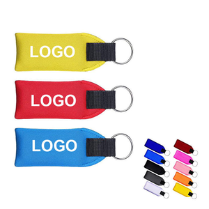 Custom Logo Neoprene Foam Waterproof Colorful Rectangle Boat Keychain Foam Key Chain Float Boating Accessory - Product Image 1