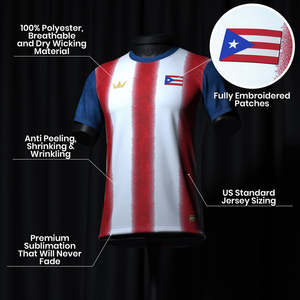 Camiseta de Fútbol Personalizada 2024 de Alta Calidad con Logotipo, Nombre y Número Impresos, Diseño del Club Nacional de Puerto Rico, Ropa Deportiva de Fútbol - Product Image 6
