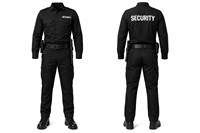Uniformes et équipements de sécurité pour hommes et femmes, uniforme de garde de sécurité, chemise et pantalon tactiques noirs, durables, respirants, multi-poches