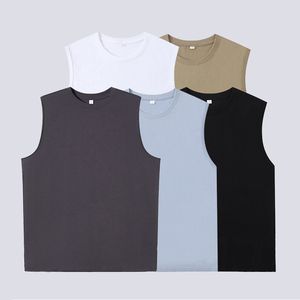 <span class=keywords><strong>Camiseta</strong></span> sin mangas personalizada OEM al por mayor, camisetas sin mangas de algodón para <span class=keywords><strong>hombre</strong></span> con logotipo para mujer, <span class=keywords><strong>camiseta</strong></span> informal de peso pesado de 180G - Product Image 1