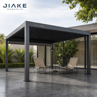 Pergola en aluminium Jiake 6063-T5 avec toit à lames motorisées pour jardin extérieur, patio, gazebo, pavillon, espace de vie, cour arrière