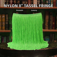 Frange à pampilles en nylon double fil soyeux de 20 cm (8 po) pour rideaux, robes et textiles de maison – Vente en gros