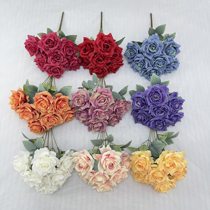 Usine de fleurs artificielles Meiyu Craft, bouquet de roses en soie artificielle, haute simulation, décorations pour mariage et maison - Product Image 4