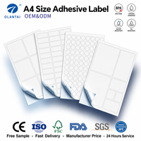 Feuilles d'étiquettes autocollantes sans bois A4, papier autocollant blanc vierge imprimable pour impression laser, jet d'encre, bureau, expédition, codes-barres
