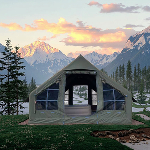 Tente de <span class=keywords><strong>camping</strong></span> familiale pop-up gonflable pour 6 <span class=keywords><strong>personnes</strong></span> 3*4 m Maison d'ombrage à double chambre pour la plage et les fêtes en plein air - Product Image 2
