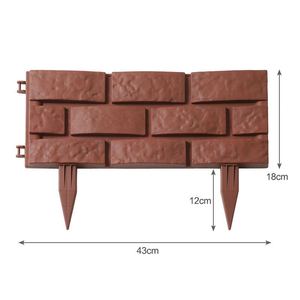 No Dig Easy Assembly Nature Treated Wood Interlocking Plastic Brick Effect Garden Edging <b>Border</b> for Outdoor Landscaping - Product Image 3