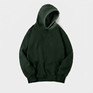 Sweat-shirt à capuche surdimensionné pour homme, couleur unie, en molleton bouclette, décontracté, pull d'automne avec poche avant, coupe classique - Product Image 3