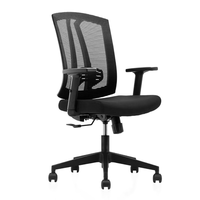 Boss Office-chaise d'invité à dossier en tulle avec finition en étain-noir anthracite JX-010A