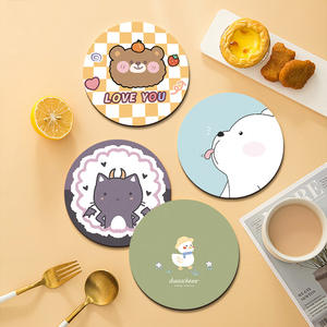 Sous-verre de dessin animé mignon avec logo personnalisé sous-verre d'absorption d'eau de boue de diatomée tapis et coussinets antidérapants - Product Image 1