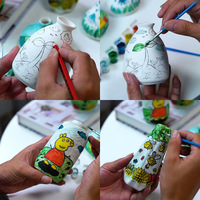 Vente en gros de moules créatifs pour vase en céramique pour jouets, pot de fleurs uni, vase en céramique peint à la main pour graffiti pour enfants