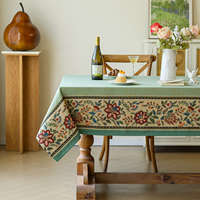 Nappe de table haut de gamme en coton et lin, nouvelle, épaisse, style pastoral américain, luxe léger, rectangulaire, pour table basse, nappe de style français