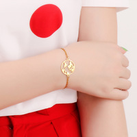 Bracelet de charme en acier inoxydable plaqué or 18 carats de haute qualité, anti-ternissement, avec carte du monde, bijoux pour femmes