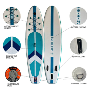 Meilleur <span class=keywords><strong>prix</strong></span> Planche de <span class=keywords><strong>paddle</strong></span> gonflable Drop Stitch Écologique avec support caméra et système bungee 6 points, valve haute pression pour lacs, rivières et eaux - Product Image 1