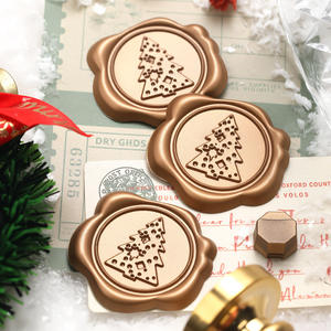 Pegatinas de Sello de Cera para Árbol de Navidad, Redondas, con Relieve, Decoración Navideña, Sellado de Sobres - Product Image 4